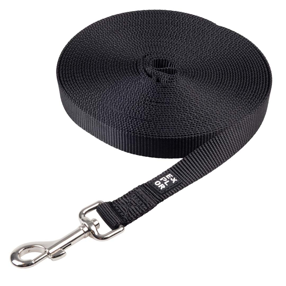 Bild 1 von Duvoplus EXPLOR Trackingleine Classic flach - schwarz  / (Variante) 10m/20mm