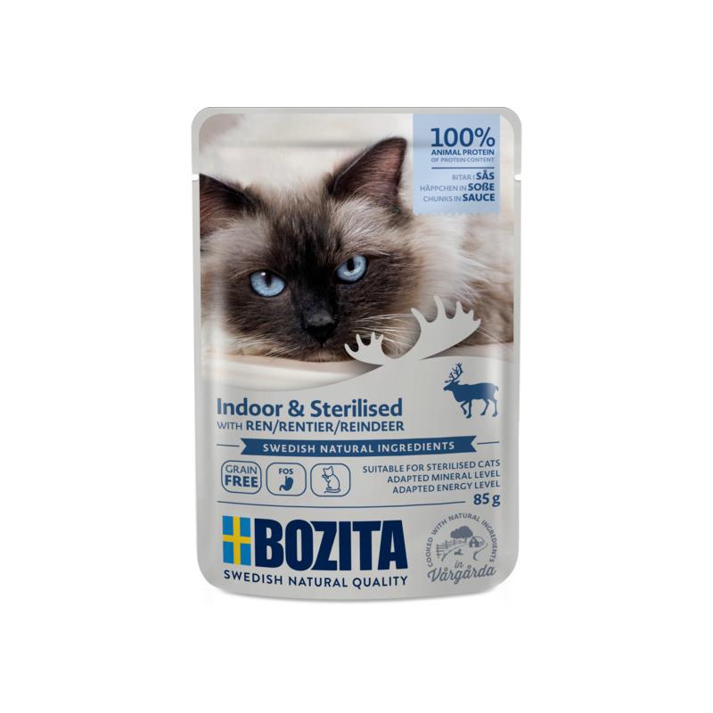 Bild 1 von Bozita Cat PB Indoor & Sterilised Häppchen in Soße Rentier 85g