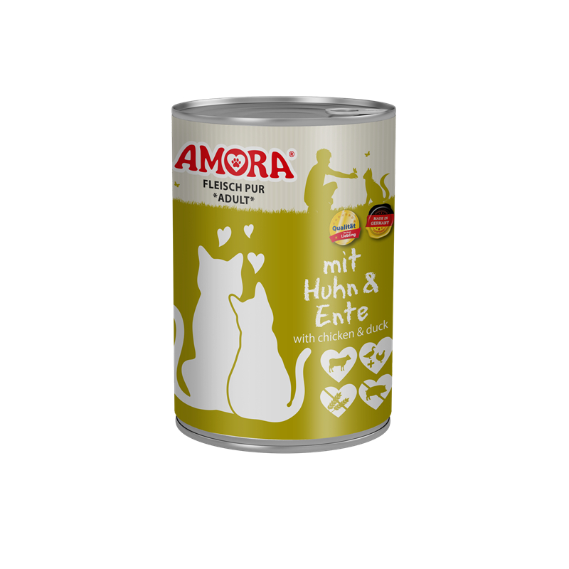 Bild 1 von Amora Cat Dose Fleisch Pur mit Huhn & Ente  / (Variante) 400g