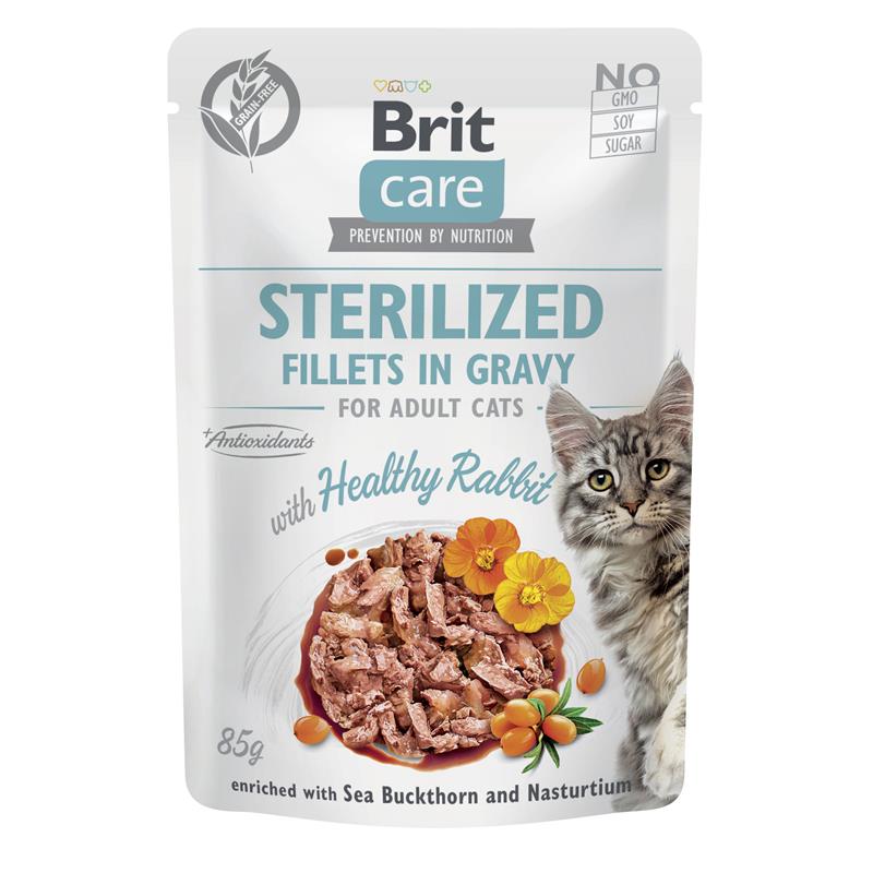 Bild 1 von Brit Care Cat PB Fillets in Gravy - Kaninchen Sterilized 85g
