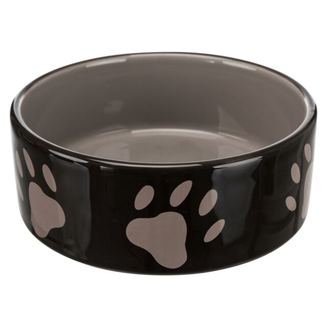 Bild 1 von Trixie Keramiknapf mit Pfotenprint - braun  / (Variante) 0,3 l/ø 12 cm