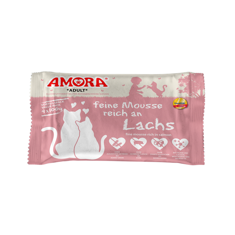 Bild 1 von Amora Cat PB feine Mousse reich an Lachs 4x100g
