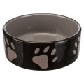 Bild 1 von Trixie Keramiknapf mit Pfotenprint - braun  / (Variante) 0,8 l/ø 16 cm